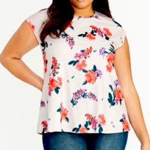 Rachel Roy Darcy Blush Floral Knit Top Plus
